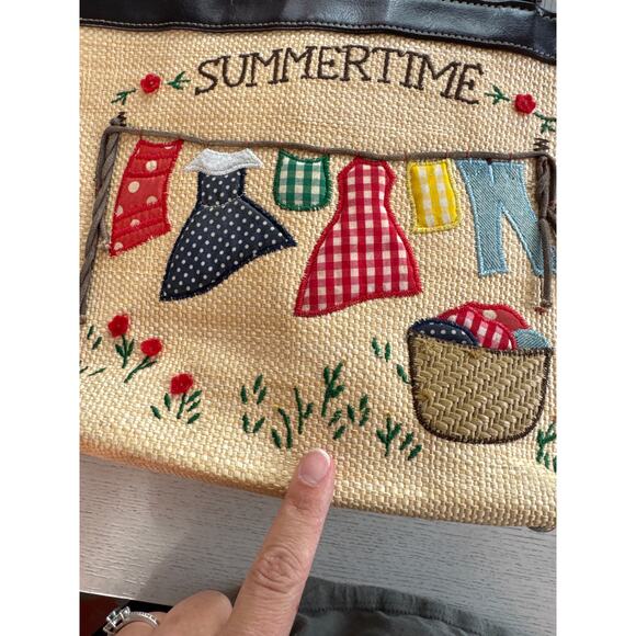 Vintage Style Embroidered Summertime Picnic Purse Cottagecore Romantic - Picture 8 of 8